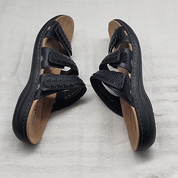 CLARKS COLLECTION LAURIEANN COVE BLACK LEATHER IMPORTED FROM MEXICO LADIES 9 GUC - Picture 13 of 16